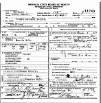 Death certificate of Brooks, Thomas Richard