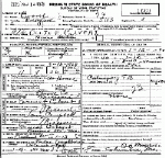 Death Certificate of Calvert, Ollie Elizabeth