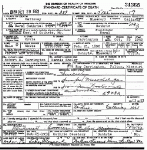Death certificate of Carrington, Orvis Alexander Death certificate of Carrington, Orvis Alexander