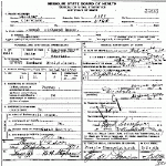 Death Certificate of Cason, Joseph Richmond