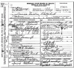 Death certificate of Clatterbuck, America Cariolina Hudson
