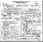 Death certificate of Craghead, Edith E. Death certificate of Craghead, Edith E.