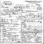 Death certificate of Craghead, Nicholas