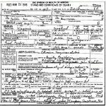 Death certificate of Craghead, Virginia Lee Pasley