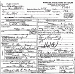 Death certificate of Craighead, Infant