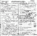 Death Certificate of Creasy, Sarah Elizabeth Craghead