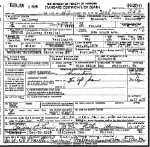 Death certificate of Day, George Washington Death certificate of Day, George Washington