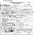 Death Certificate of Day, Sanders Perfect