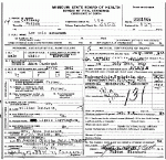 Death Certificate of Dunavant, Lee Cole Death Certificate of Dunavant, Lee Cole