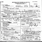 Death certificate of Fisher, Mary Elizabeth Houf