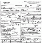 Death certificate of Flood, Lucy Evalena Death certificate of Flood, Lucy Evalena
