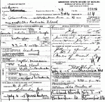 Death certificate of Flood, Sallie Rochester