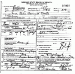 Death certificate of Foster, Ella Bennett Humphreys Clatterbuck