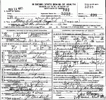 Death Certificate of Gingrich, Mary Elizabeth Craighead