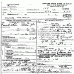 Death certificate of Hendrix, Ruth