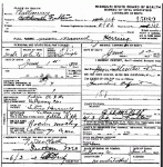 Death certificate of Herring, infant son