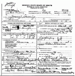 Death certificate of Herring, James J. Death certificate of Herring, James J.