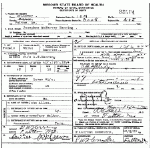 Death certificate of Herring, Josima M. Allen