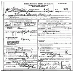 Death certificate of Herring, Thomas Carver