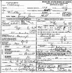 Death certificate of Hill, Lucy J. Hall Death certificate of Hill, Lucy J. Hall