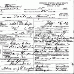 Death Certificate of Houchins, Pauline