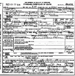 Death certificate of Hudson, Laura Clatterbuck