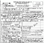 Death Certificate of Hunt, Sarah Frances Day