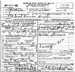 Death Certificate of Hunt, Sarah Frances Day Death Certificate of Hunt, Sarah Frances Day