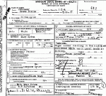 Death certificate of Hyten, Hiram Death certificate of Hyten, Hiram
