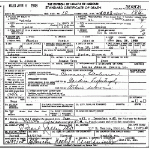 Death certificate of Johnson, Charles Hardin