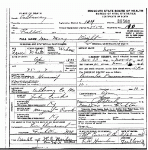 Death certificate of Knight, Mary C. Crooks Death certificate of Knight, Mary C. Crooks