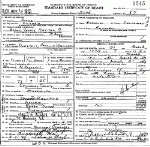 Death Certificate of Overfelt, Angelina W. Holland