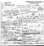 Death certificate of Overton, Amanda Eveline Farmer