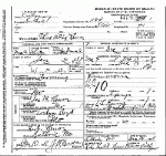 Death certificate of Renoe, Alexander Thomas Death certificate of Renoe, Alexander Thomas