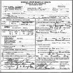 Death certificate of Renoe, Lawrence E.