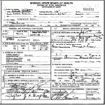 Death certificate of Renoe, Lawrence E. Death certificate of Renoe, Lawrence E.