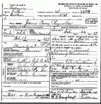 Death certificate of Reynolds, James Carey