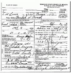 Death certificate of Roach, Beulah S. Grogan