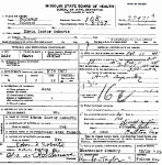 Death Certificate of Roberts, Edwin Lester Jr. Death Certificate of Roberts, Edwin Lester Jr.