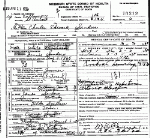 Death Certificate of Sanders, Charles Edward