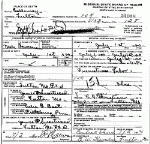 Death Certificate of Swartwood, Infant Son