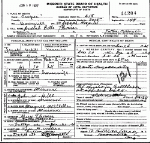 Death Certificate of Thomas, Beulah Belle Hill