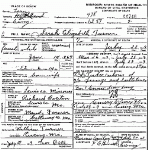 Death Certificate of Turner, Sarah Elizabeth Overton