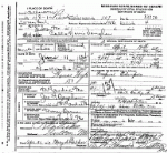 Death certificate of Vaughn, Calla Baynham Death certificate of Vaughn, Calla Baynham