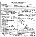 Death certificate of Vaughn, Hampton M. Death certificate of Vaughn, Hampton M.