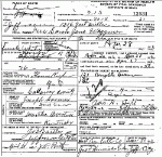 Death certificate of Waggoner, Sarah Farmer Bartley