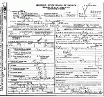 Death Certificate of Wright, Bessie