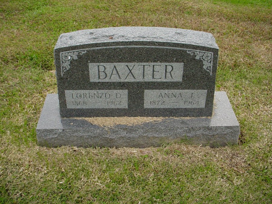  Lorenzo D. & Anna J. Baxter