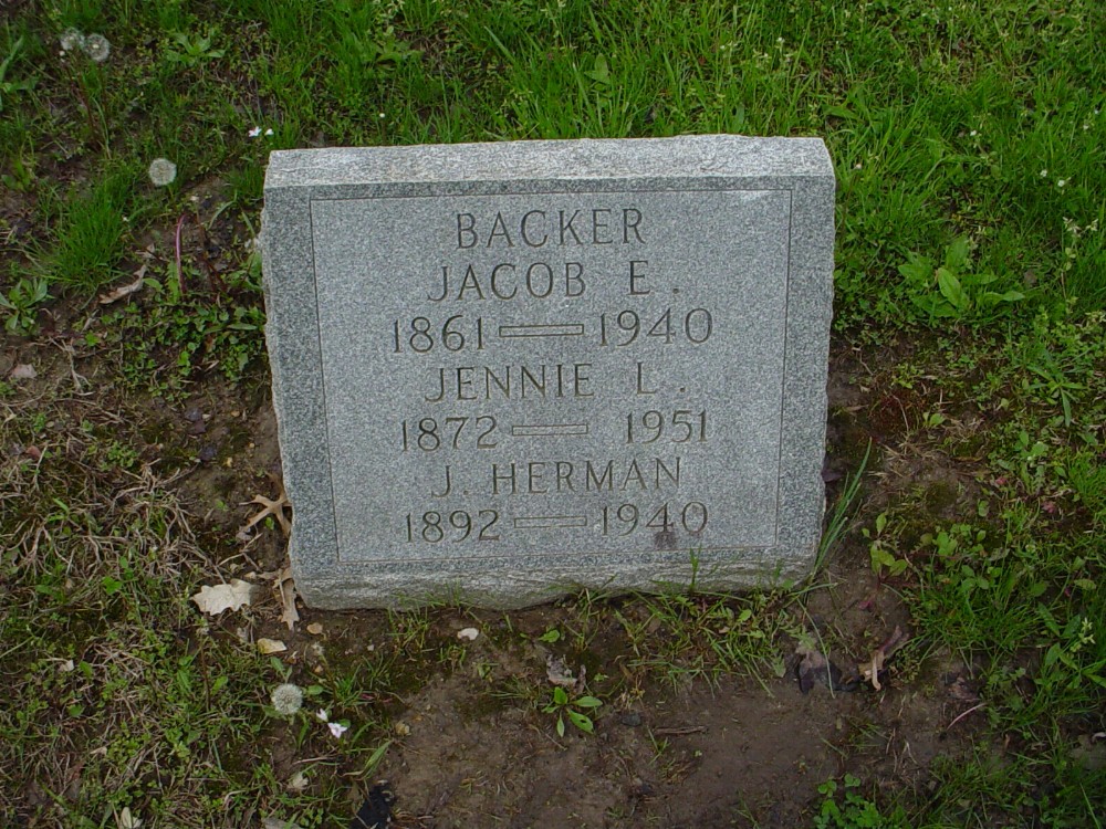  Jacob E. Backer, Jennie L. Taylor & Jacob H. Backer