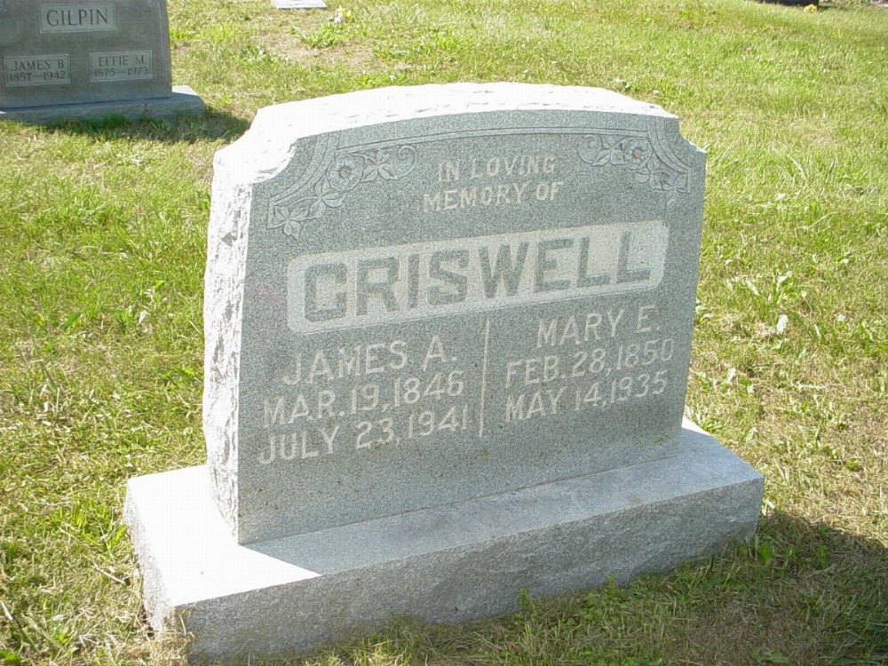  James A. Criswell and Mary E. Bennett